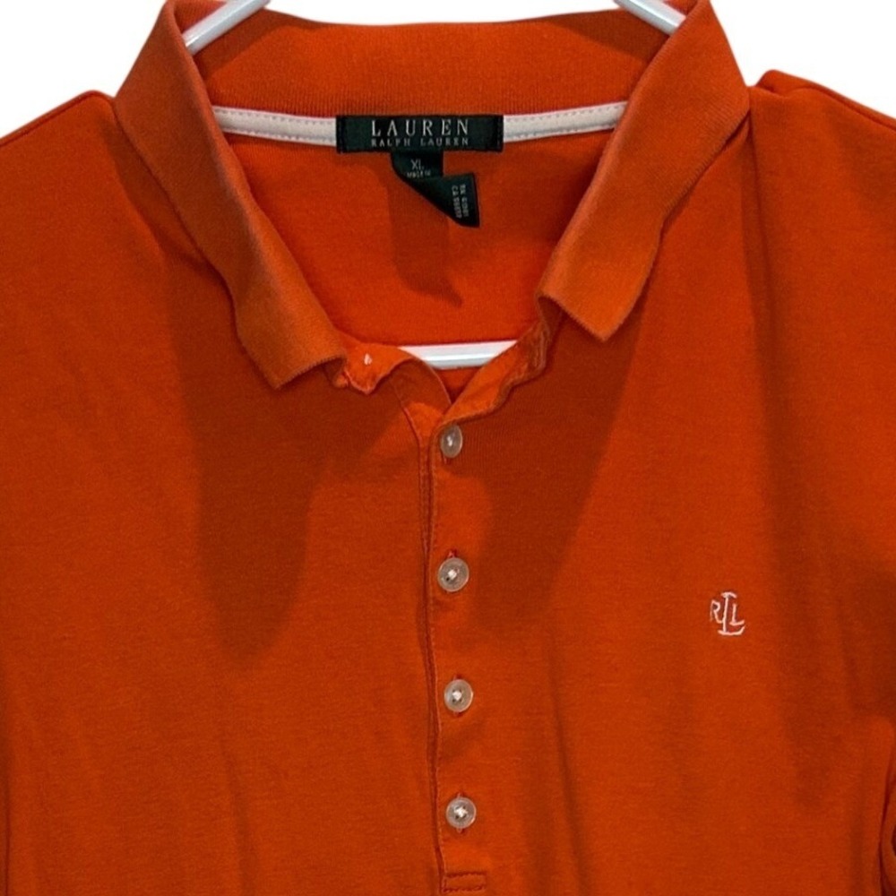 Lauren Ralph Lauren Women's XL Orange Cotton Short Sleeve Polo Shirt RLL‎ Logo